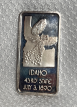 The Hamilton Mint .999 Sterling Silver One Troy Ounce Idaho State Ingot - £63.16 GBP