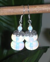BEAUTIFUL 32.8CTW OPALITE &amp; FIRE OPAL GEMSTONE EARRINGS - €23,85 EUR