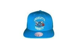 Charlotte Hornets Mitchell &amp; Ness Teal NBA Snapback Hat Cap Flat Brim - £25.59 GBP