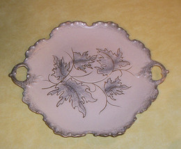 Vtg California Original Pottery Pink Pastel Mid Cent Mod Platter Tray Gold Fleck - £22.28 GBP