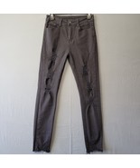 Shein Women Jeans Size 5 Juniors Black Grunge Distressed Skinny Raw Hem ... - £12.03 GBP
