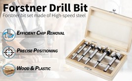 5 Piece Drill Bit Set FORSTNER BITS 15-35mm Heavy Duty Circular Carbide ... - €12,83 EUR