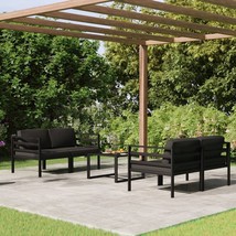  Patio Lounge Set Anthracite Aluminium, Polyester Medium Modular - $19,972.17 MXN
