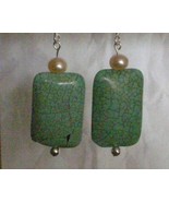 BEAUTIFUL TURQUOISE AND FW PEARLS Beads EARRINGS - £22.37 GBP