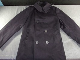 1963 Vietnam Era US Navy USN Mans 100% Wool Winter Black Pea Coat Uniform 40R - £82.62 GBP