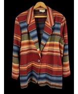 Vintage Southwestern Stripe Blazer Jacket Size L Western Country Cabinco... - $46.39