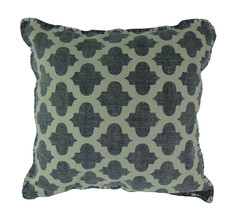 Denim Blue Moroccan Quatrefoil Design Cotton Dhurrie Pillow 20 Inch - £18.01 GBP