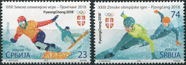 Serbia. 2018. Winter Olympics. PyeongChang  (MNH **) Set of 2 stamps - $1.31