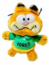 Golfer Garfield Green Fore!! Shirt Dakin Vintage 1978-1981 Plush Stuffed Toy Cat - £10.35 GBP