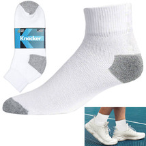 4 Pairs Mens Running Sports Socks Cushion Ankle Quarter Performance Whit... - £17.52 GBP