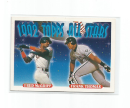 Fred Mc Griff /FRANK Thomas 1993 Topps 1992 Topps All Stars Card #401 - £3.92 GBP