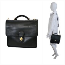 Vintage Coach Willis Black Crossbody Satchel Bag Leather Top Handle - $193.05