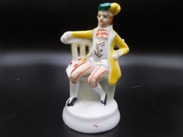 Occupied Japan figurine Victorian man in chair with Flowers 3 3/4&quot; Tall - £7.90 GBP