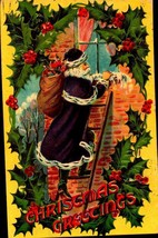 Santa Claus Postcard Christmas Purple Robe Deep Embossed Serie 2236 Germany Bkc2 - £43.52 GBP