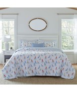 Laura Ashley - Queen Quilt Set, Cotton Reversible Bedding With, Ahoy Blu... - $97.99