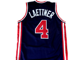 Christian Laettner Team USA Custom Basketball Jersey Navy Blue Any Size image 2