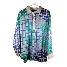 Bob Mackie Wearable Art Vintage 90&#39;s Green &amp; Blue Grid Pattern Size Medium - $33.75