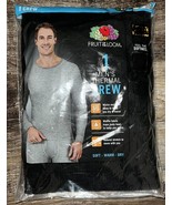 Fruit of the Loom ~ Thermal Top Shirt Base Layer Long John Black Waffle ~ M - $10.56