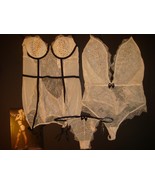 Victoria&#39;s Secret 36B GARTER SLIP+L TEDDY Gold Soft Pink Swarovski Scand... - $324.95 CAD