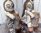 Pair  of Creepy Rag Doll Rocking Horse Sound Lights Halloween Scary Anim... - $82.45