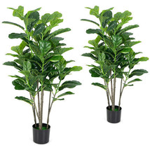 51 Inch 2-Pack Artificial Fiddle Leaf Fig Tree for Indoor and Outdoor - $133.49