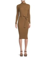 AREA STARS Ribbed Belted Dress. Size Large. Brown. Defect. New With Tags. - £47.80 GBP