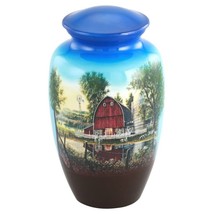 Large/Adult 210 Cubic Inch Metal Country Barn Funeral Cremation Urn for Ashes - $199.99