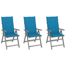  Garden Chair Set of 3 Grey Solid acacia wood Standard Foldable - $6,729.34 MXN