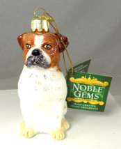 English Bulldog Christmas Holiday Ornament NOS Kurt Adler Noble Gems Tag C4070 - £13.95 GBP