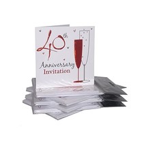 40th Ruby Wedding Anniversary Party Invitations {Holographic} 36 Cards w... - $45.00