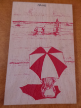 Vandercraft USA Maine a Beach, Ocean Sailboat scene Quality Wood Postcar... - $24.00