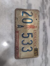 Vintage 1976 Indiana &quot;Heritage State&quot; License Plate 20A533 Expired - £13.45 GBP