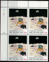 ZAYIX 1989 Micronesia 82 MNH plate block - Moon Landing Apollo Space 072122S02 - £10.82 GBP