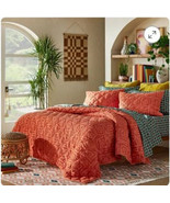 Vintage Retro Style Chenille Quilt-Opalhouse with Jungalow-Apricot Full/... - £23.89 GBP