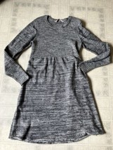 Athleta Long Sleeve Ribbed Bodice Gray Sweater Dress Sz Large Long Sleeves - £35.16 GBP