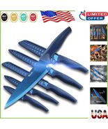 Durable &amp; Flexible Blue Stainless Steel Knife Set - Perfect for Cooking ... - $55.93 CAD