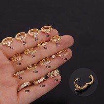 1Piece Plate Stainless Steel Earrings for Women Jewelry 2022 Zircon Star Round L - £7.88 GBP