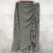 Max Studio Cottagecore Skirt Womens XLarge Ruffled Peasant Dark Floral Coquette - $22.49