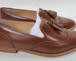 EUC Talbots Womens Leighton Brogue Tassel Cognac Brown Leather Loafers S... - $54.45