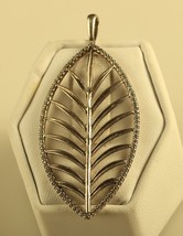 Vintage Sterling Silver Signed 925 ALE Pandora Palm Leaf with CZ Accent Pendant - £59.21 GBP