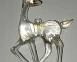 Vintage Lucite Deer Christmas Tree Ornament Doe Animal Figurine Clear Pl... - $15.00