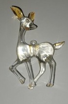 Vintage Lucite Deer Christmas Tree Ornament Doe Animal Figurine Clear Plastic - £11.88 GBP