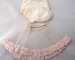 Vintage 1950&#39;s Doll Underwear and Net Petticoat Pink Trim - $14.99