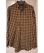 Ralph Lauren Flannel Shirt Mens Sz L Yellow Black Red Plaid Red Pony Casual - £11.44 GBP