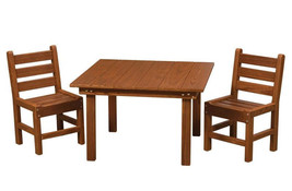 KID&#39;S TABLE SET - Amish Red Cedar Outdoor Children&#39;s Table &amp; 2 Chairs - £556.64 GBP