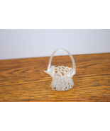Frosted Clear Glass Basket w/ Perched Bird 2.5&quot; - €7,70 EUR