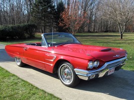 1965 Ford Thunderbird Convertible red | 24x36 inch POSTER | vintage classic car - £16.11 GBP