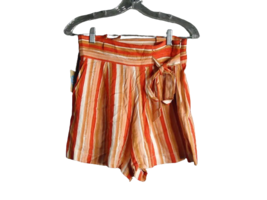 Forever 21 Woven Red Sahara Collection Shorts w/ Belt Red Taupe Stripe Size Sm - £13.30 GBP