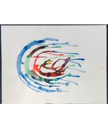 Jacob Semiatin - Abstract Watercolor Painting Signed &amp; Dated 7/27/74 - $295.00