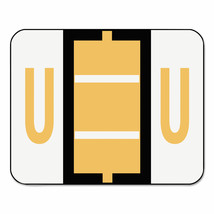 Smead A-Z Color-Coded Bar-Style End Tab Labels Letter U Light Orange 500... - $32.98